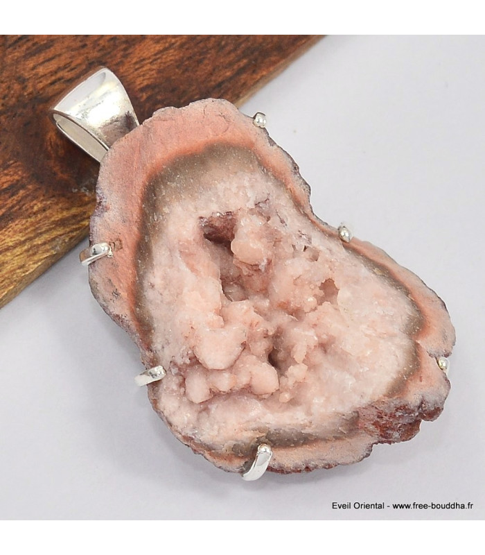 Rare Pendentif Améthyste Rose de France brute Bijoux en Améthyste Rose de France SK39