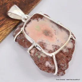 Rare Pendentif Améthyste Rose de France brute - Bijoux en Améthyste Rose de France