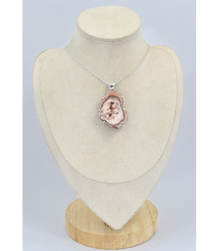 Rare Pendentif Améthyste Rose de France brute Bijoux en Améthyste Rose de France SK39