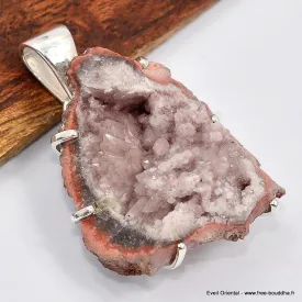 Pendentif géode Améthyste Rose de France - Bijoux en Améthyste Rose de France