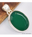Pendentif oval en Onyx vert facetté 