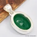 Pendentif oval en Onyx vert facetté - Bijoux en Onyx Vert