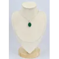Pendentif oval en Onyx vert facetté - Bijoux en Onyx Vert