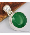 Pendentif rondl en Onyx vert facetté 