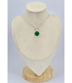 Pendentif rondl en Onyx vert facetté 