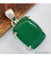 Pendentif Onyx vert serti griffes 
