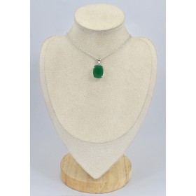 Pendentif Onyx vert serti griffes 