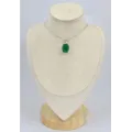 Pendentif Onyx vert serti griffes - Bijoux en Onyx Vert