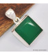 Pendentif Onyx vert carré serti clos 