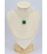 Pendentif Onyx vert carré serti clos 