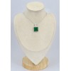 Pendentif Onyx vert carré serti clos 