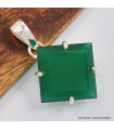 Pendentif Onyx vert losange serti griffe 