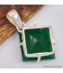 Pendentif Onyx vert losange serti griffe 