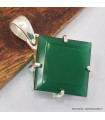 Pendentif Onyx vert forme losange 