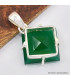 Pendentif Onyx vert forme losange 