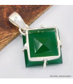 Pendentif Onyx vert forme losange 