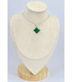 Pendentif Onyx vert forme losange 