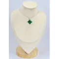 Pendentif Onyx vert forme losange - Bijoux en Onyx Vert