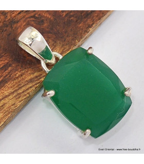 Pendentif Onyx vert facetté
