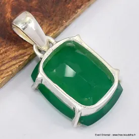 Pendentif Onyx vert facetté - Bijoux en Onyx Vert
