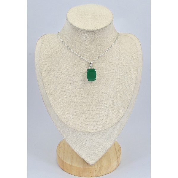 Pendentif Onyx vert rectangulaire 