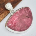 Pendentif Thulite rose semi-ronde 