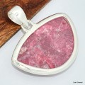 Pendentif Thulite rose semi-ronde 