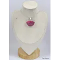 Pendentif Thulite rose semi-ronde - Pendentifs pierres naturelles