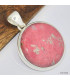 Pendentif rond Thulite rose 