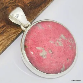 Pendentif rond Thulite rose - Pendentifs pierres naturelles