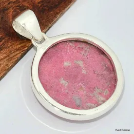 Pendentif rond Thulite rose - Pendentifs pierres naturelles