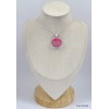 Pendentif rond Thulite rose
