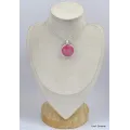 Pendentif rond Thulite rose - Pendentifs pierres naturelles