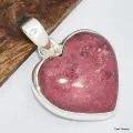 Pendentif coeur en Thulite rose - Pendentifs pierres naturelles