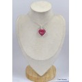 Pendentif coeur en Thulite rose 