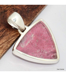 Pendentif triangulaire en Thulite rose 