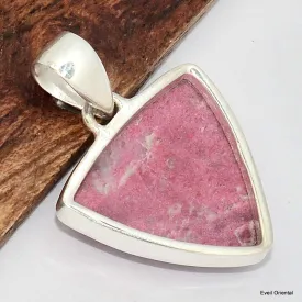 Pendentif triangulaire en Thulite rose - Pendentifs pierres naturelles
