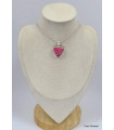 Pendentif triangulaire en Thulite rose 