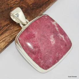Pendentif carré en Thulite rose - Pendentifs pierres naturelles