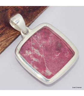 Pendentif carré en Thulite rose 
