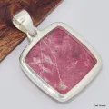 Pendentif carré en Thulite rose - Pendentifs pierres naturelles