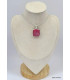 Pendentif carré en Thulite rose 