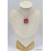 Pendentif carré en Thulite rose