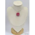 Pendentif carré en Thulite rose - Pendentifs pierres naturelles