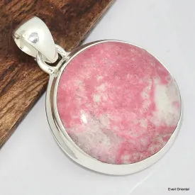 Pendentif rond Thulite rose pâle - Pendentifs pierres naturelles