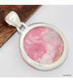 Pendentif rond Thulite rose pâle 