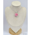 Pendentif rond Thulite rose pâle 