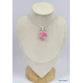 Pendentif rond Thulite rose pâle - Pendentifs pierres naturelles