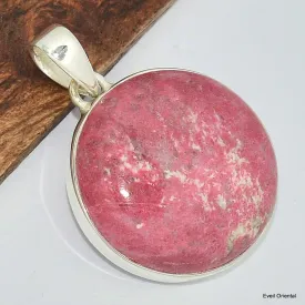 Pendentif Thulite rose forme ronde - Pendentifs pierres naturelles