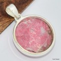 Pendentif Thulite rose forme ronde 